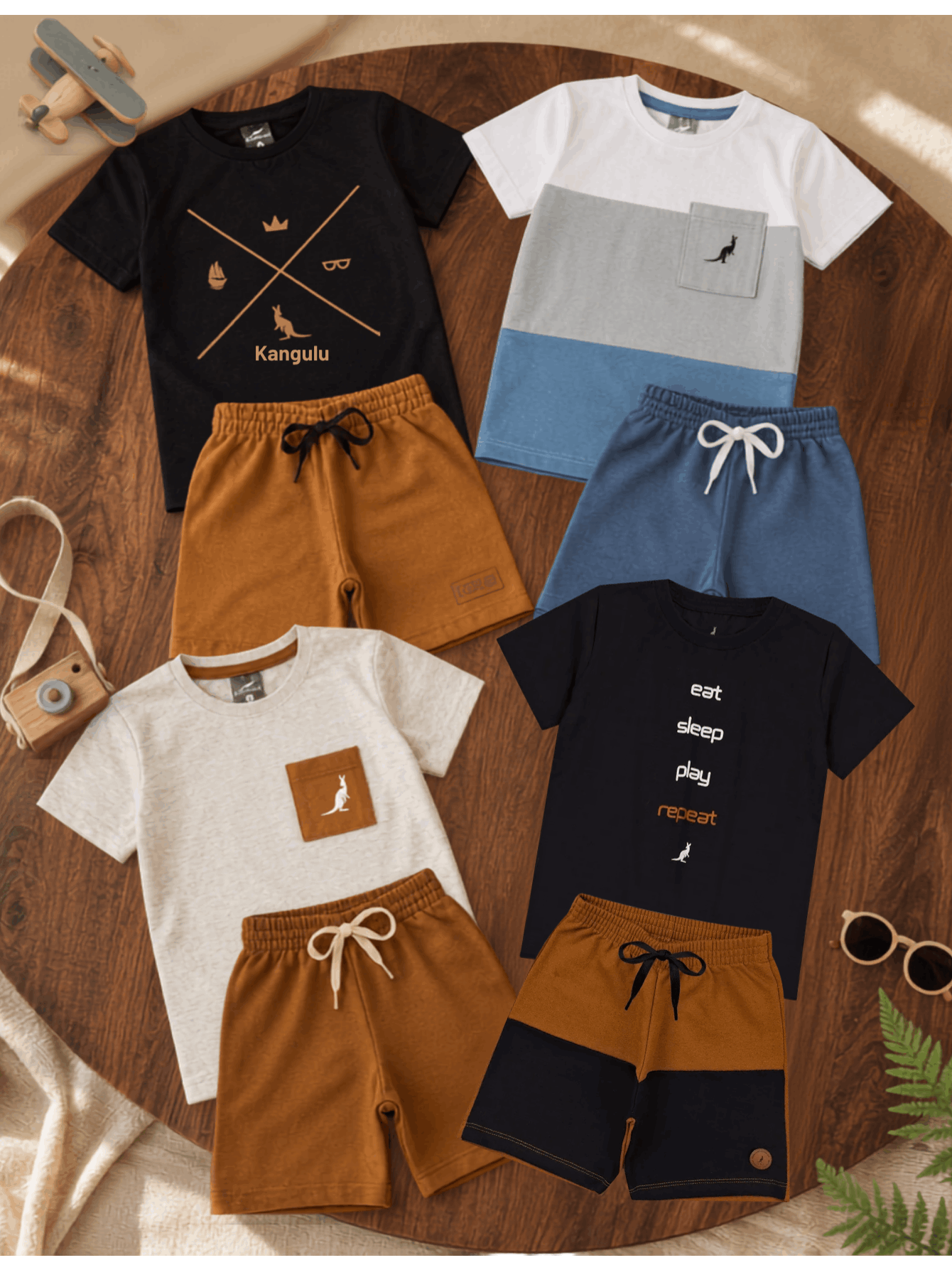 imagem do item Kit 4 Peças 2 Conjunto Infantil Bebê Menino Verão Promoção - 2 Camisetas 2 Bermudas Envio Sortido Roupa Bebê 1 2 3 4 5 6 7 8 9 10 11 12 Anos