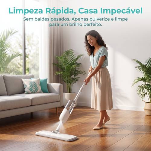 imagem do item mop spray com de , vassoura de limpeza para piso de madeira e cerâmica, mop sem balde, limpeza