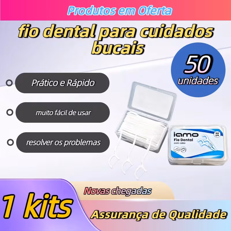 Kit com 50 unidades de fio dental