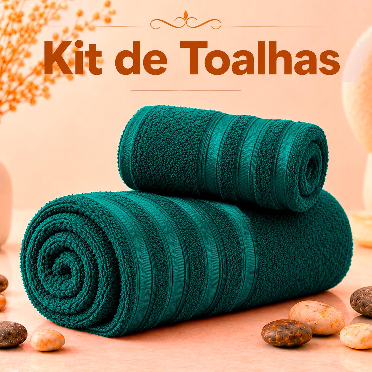 imagem do item kit toalha banho +    % algodão   absorção