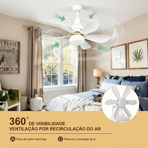 imagem do item ventilador de teto com lâmpada led e27 60w 80w 120w - silencioso, moderno