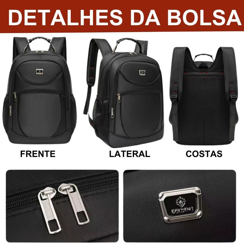 mochila bolsa reforçada escolar notebook masculinas/feminina