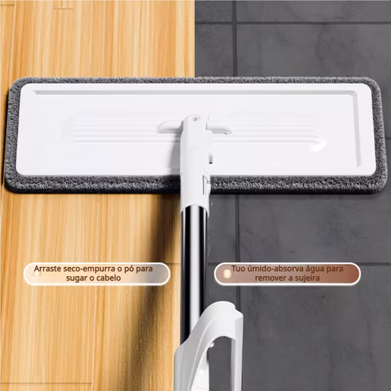 Mop com alça ajustável e área de absorção de água para limpeza eficiente