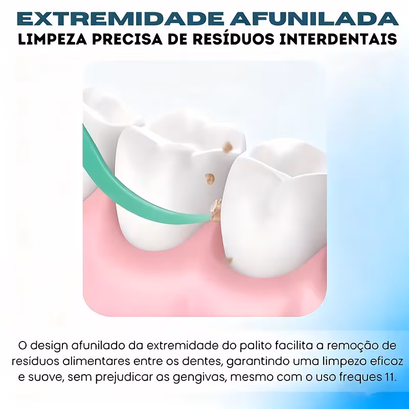 Detalhe do fio dental ultra fino
