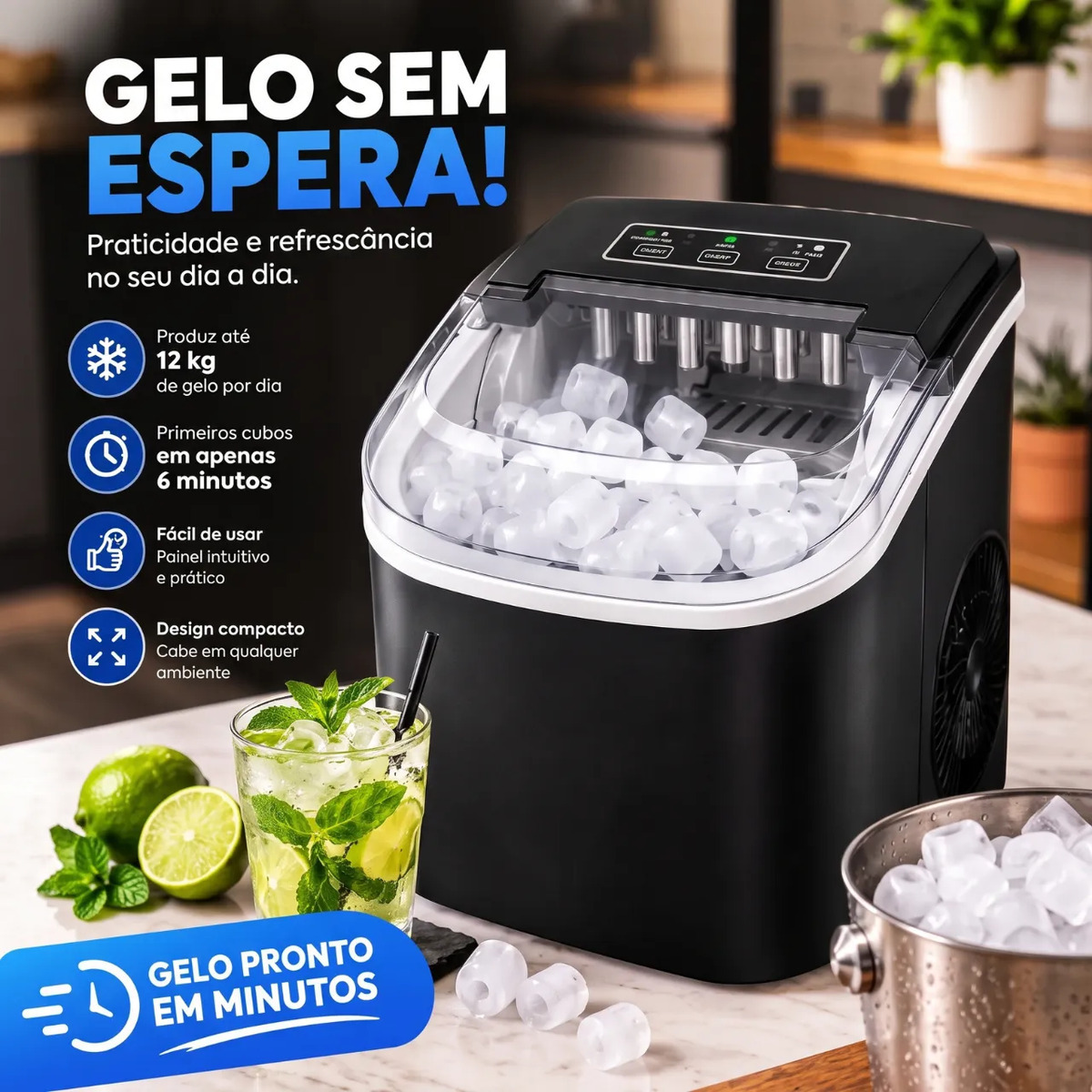 máquina de   portátil 12kg   premium   para bebidas detalhes 6