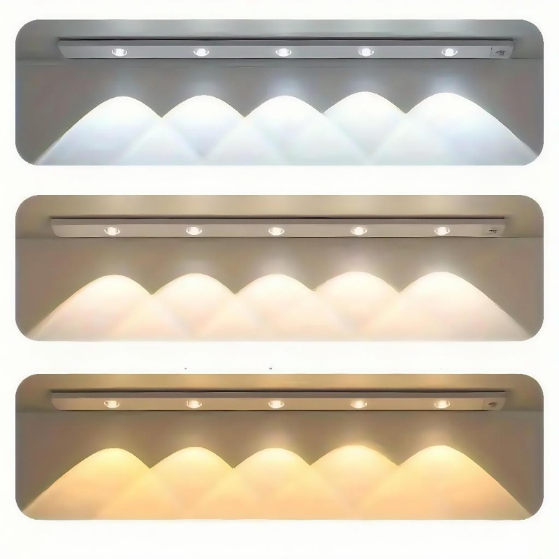 Vista lateral da luz LED com carregamento USB