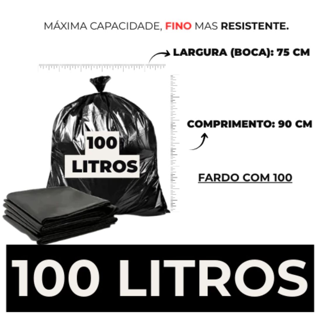 Sacos de lixo pretos empilhados