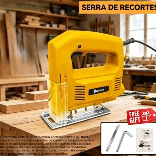 imagem do item esta ferramenta elétrica portátil ajustável de 110v/220v foi projetada para marcenaria. seu cabo ergonômico compacto a tornam ideal para projetos, e sua construção durabilidade. ela as funções de esquadria, com fio, para madeira e motos .