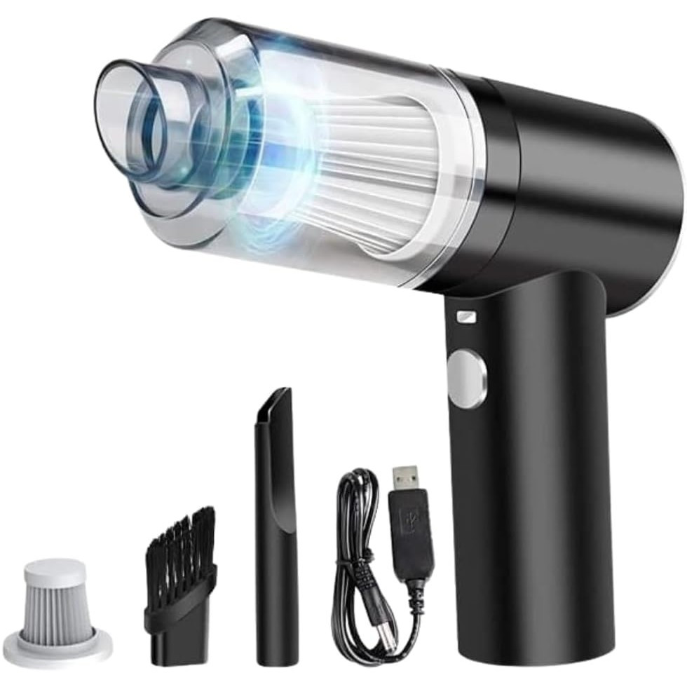 imagem do item aspirador portátil sem fio automotivo potente recarregável com filtro hepa e bocais – uso carro e casa