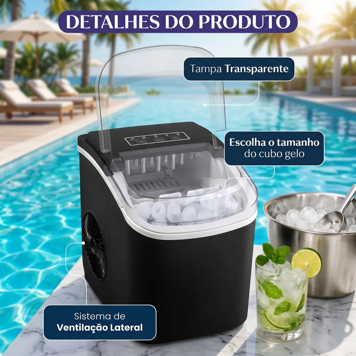 máquina de   portátil 12kg   premium   para bebidas detalhes 7