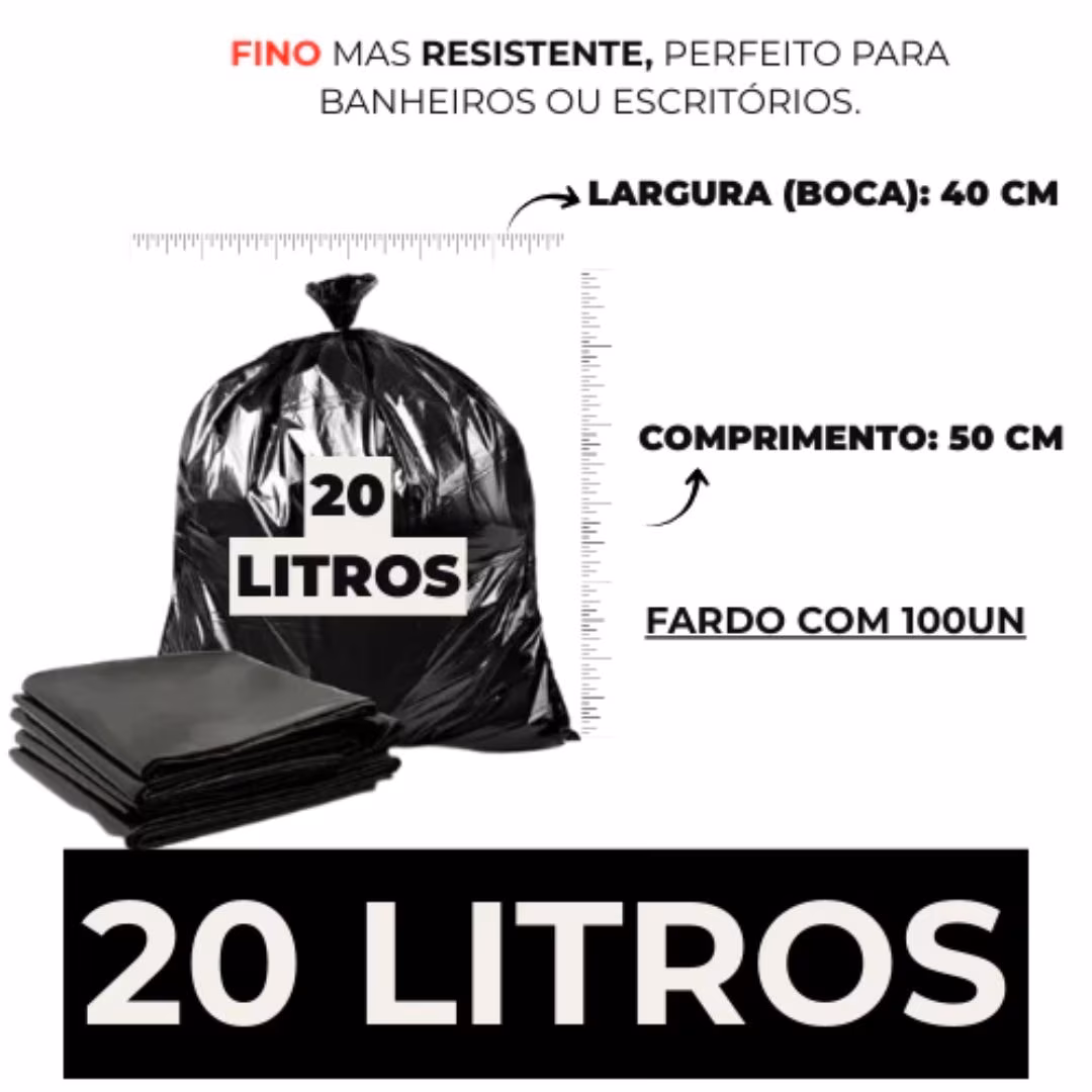 Saco de lixo preto sendo usado em um cesto de lixo