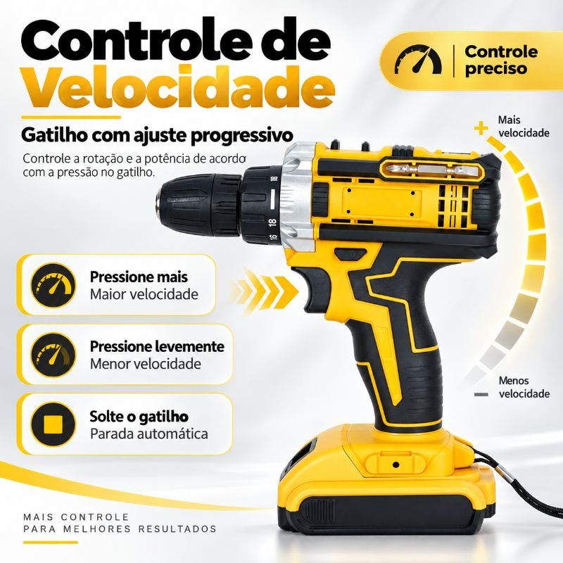 imagem do item parafusadeira furadeira de impacto 48v sem fio   baterias, maleta e kit completo de acessórios, furadeira elétrica recarregável     para madeira, metal e uso doméstico