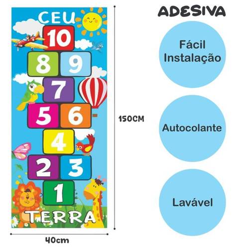 infantil de chão 150x50cm adesiva