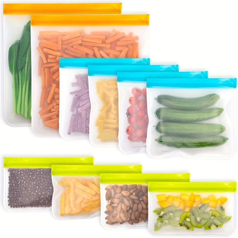 VEHHE 20 Pack Reusable Food Storage Bags (2 Gallon Reusable Freezer Bags +  6 Reusable Sandwich Bags + 6 Reusable Ziplock Bags + 6 Snack Bags)  Leakproof Lunch Bags for Travel Jewelry Make-Up - The Batch Lady