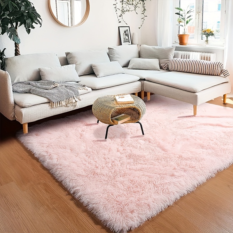 Alfombra Rosa Para Salas Modernas 4x6 De Cuarto Habitacion Peludas Baratas  Pink