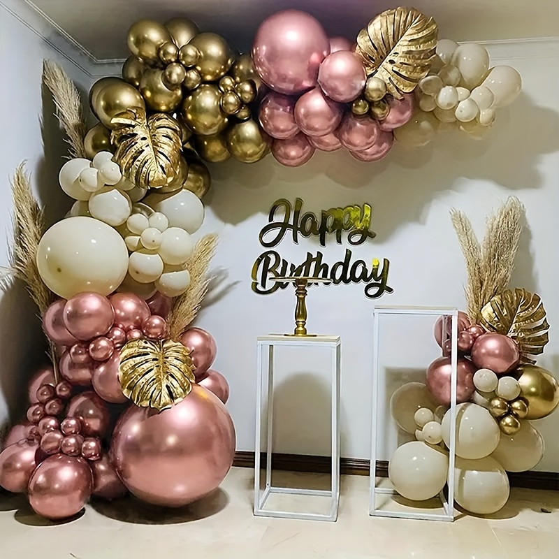 Juego de decoración para fiesta de feliz cumpleaños, cortina con flecos de  lámina plateada, kit de arreglo de guirnaldas con ramo de globos de