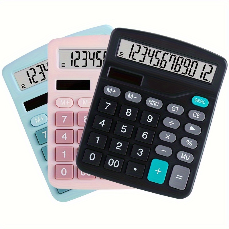 Mechanical Switch Calculator,Handheld for Daily and Basic Office,10 Digit  Large LCD Display (Pink)