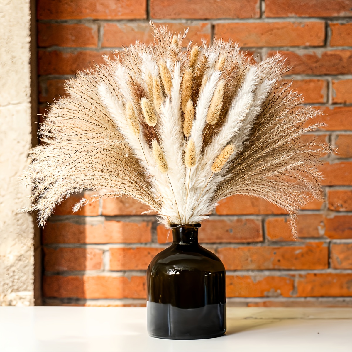 120 Piezas Pampas Secas Decoracion Naturales Grandes Pampas Grass Ramo de  Flores Secas Hierba de la Pampa Blanca Marrones Hierba de Cola de Conejo,  42 CM : : Hogar y cocina