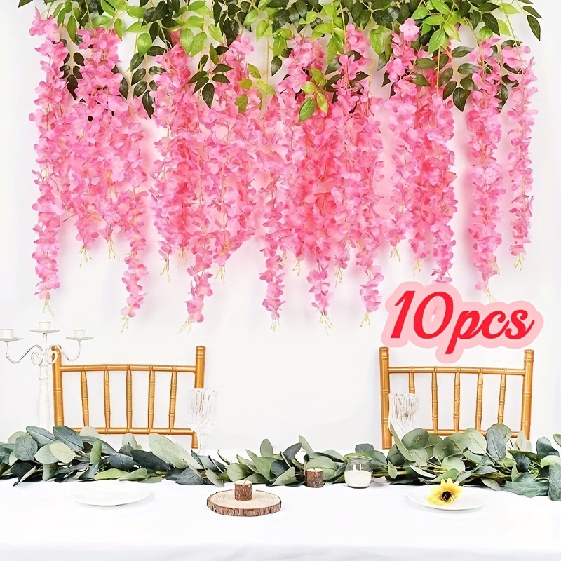 Unique Bargains Fake Vine Garland Flower Silk Artificial Flowers