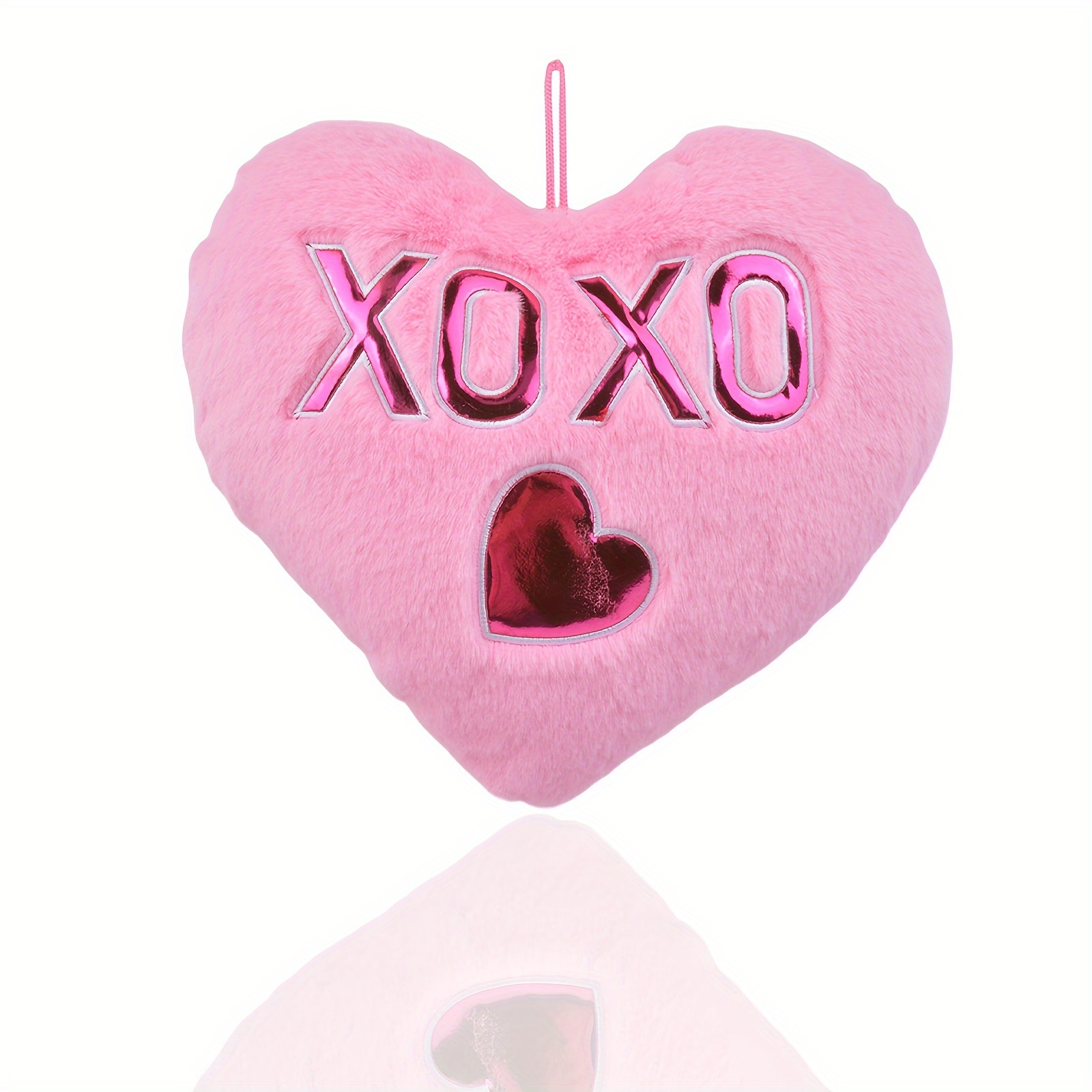4 almohadas de corazón para el día de San Valentín, lindo cojín de felpa en  forma de corazón, almohada decorativa de corazón de peluche para niños