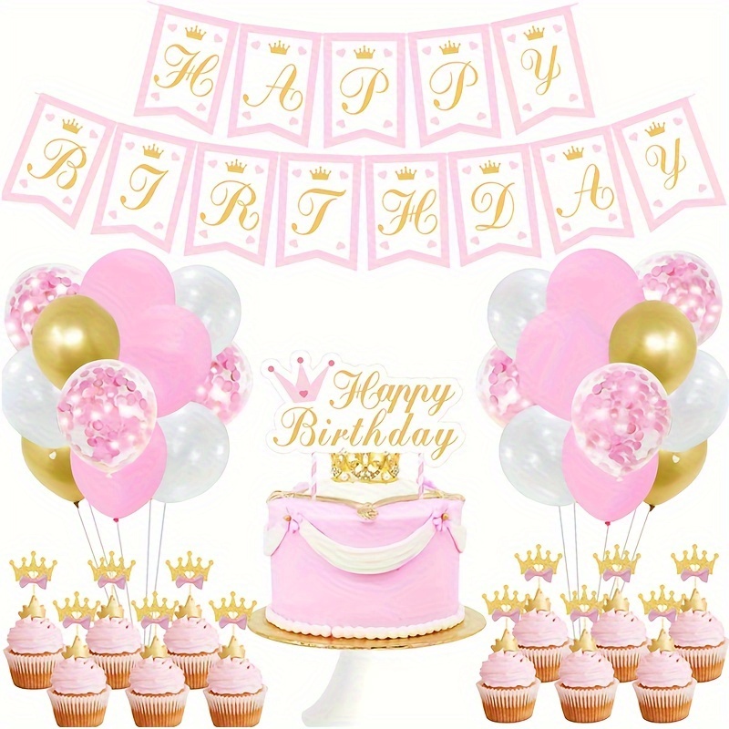 Barbie Thème Princesse Fête d’anniversaire Décoration Ballon Gâteau Toppers  Bannières Ensembles Cadeaux