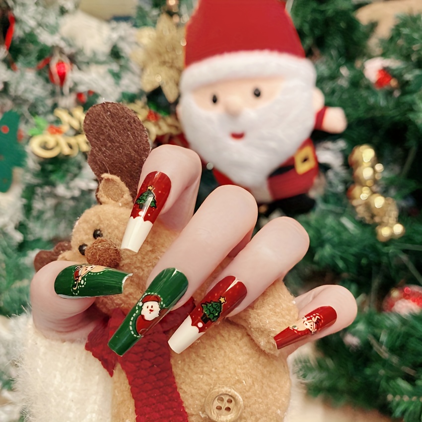 Artificial Nails Christmas - Temu