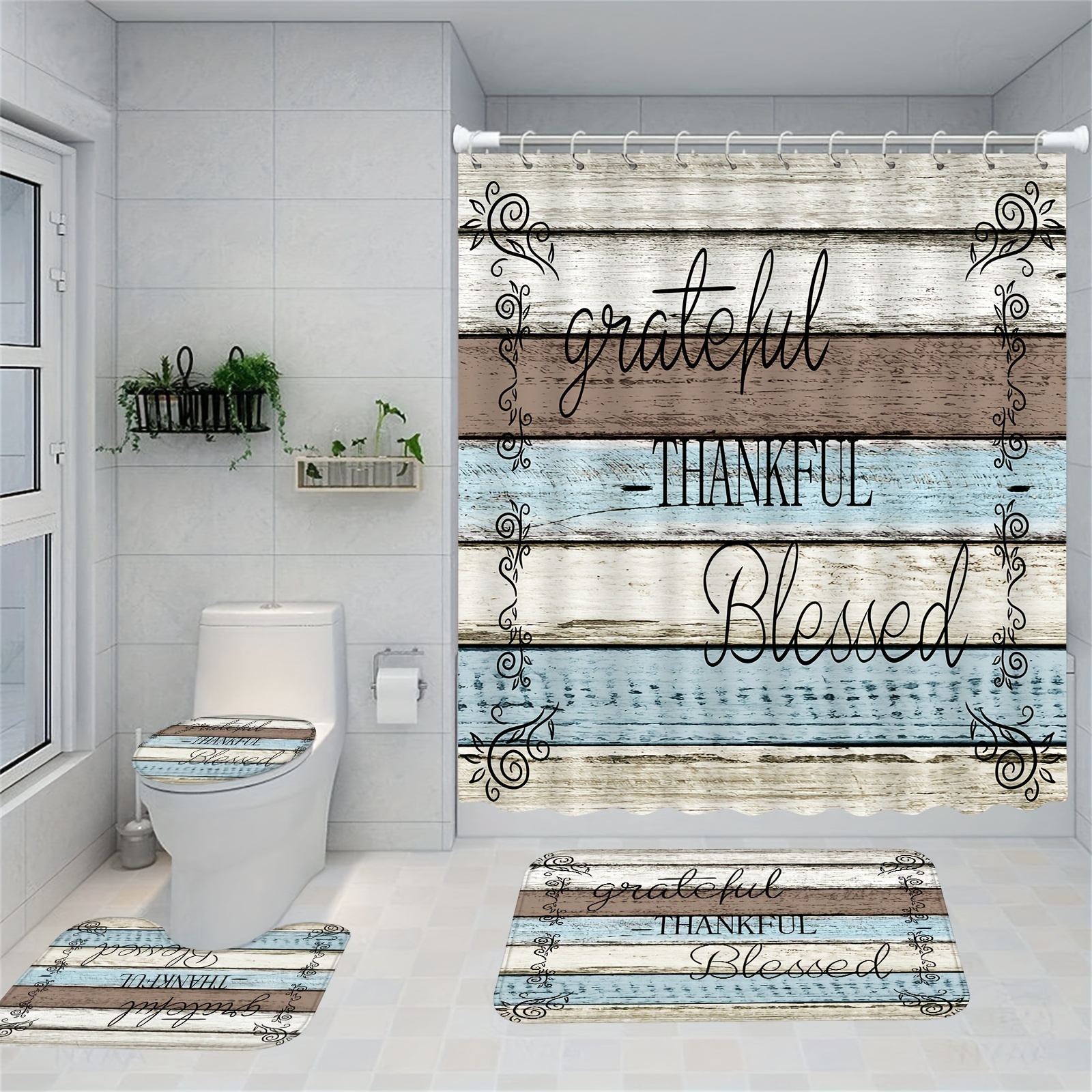 Cortinas de ducha de color gris y blanco para baño, diseño moderno y  fresco, diseño simple, impermeable, tela de gofre, forro de cortina de  ducha de