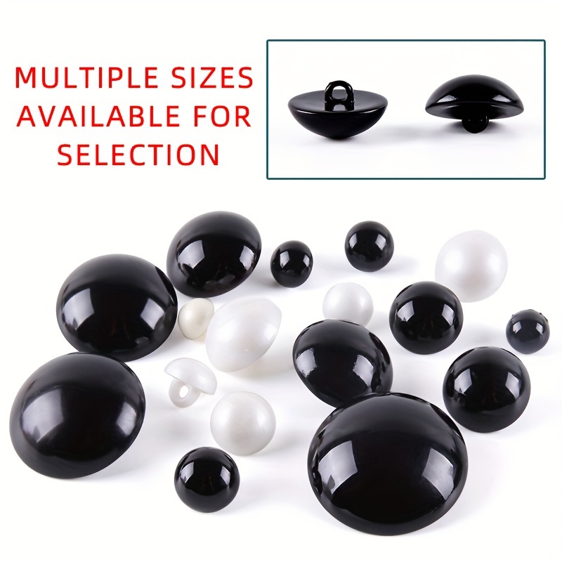 50 x Dress Shirt Buttons Black with Silver Trim Shank on Back 11mm
