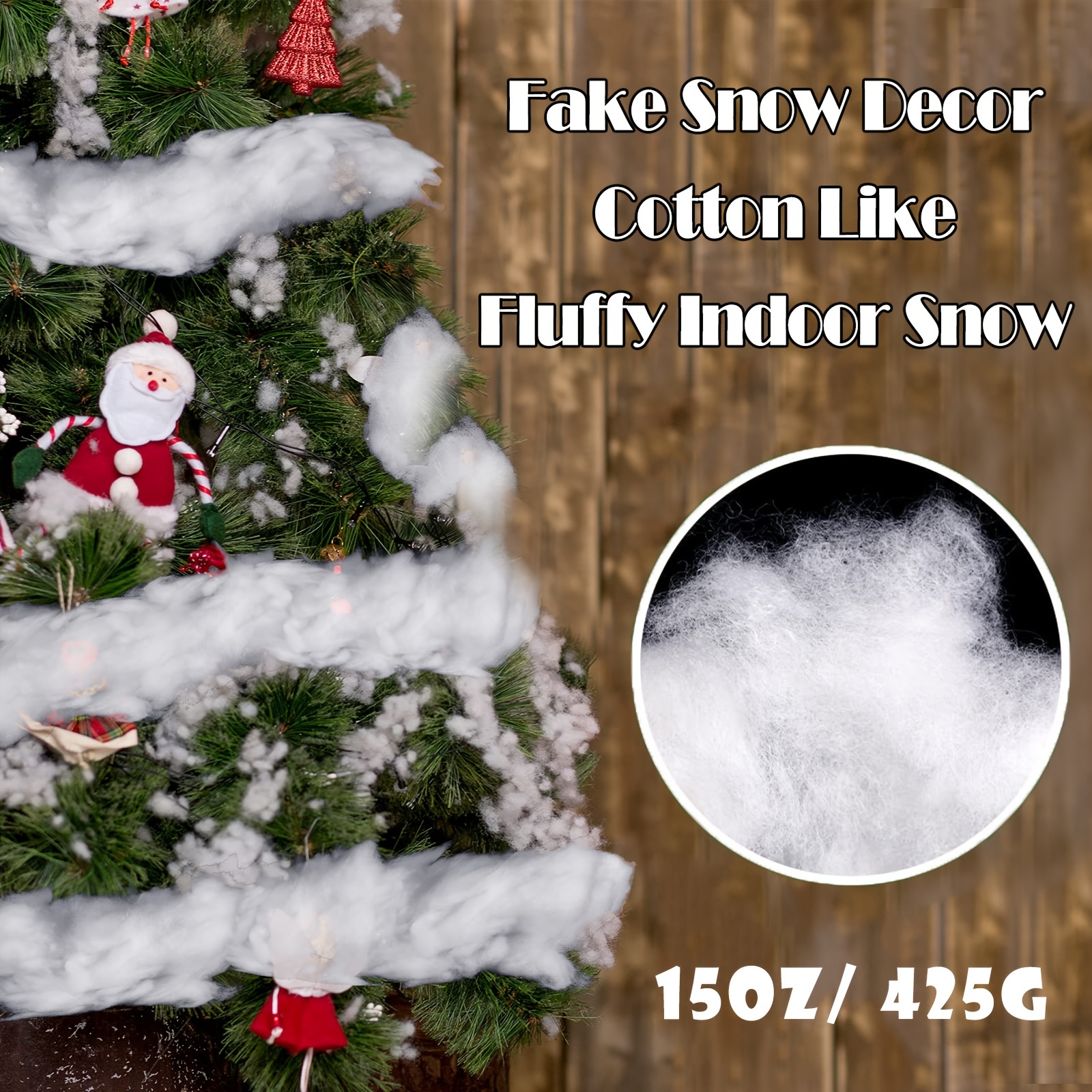  Decoración de nieve falsa de 10.6 onzas, nieve artificial para  decoraciones de Navidad, decoraciones de invierno, nieve falsa para  exhibiciones de aldea, nieve instantánea de plástico para decoración :  Hogar y