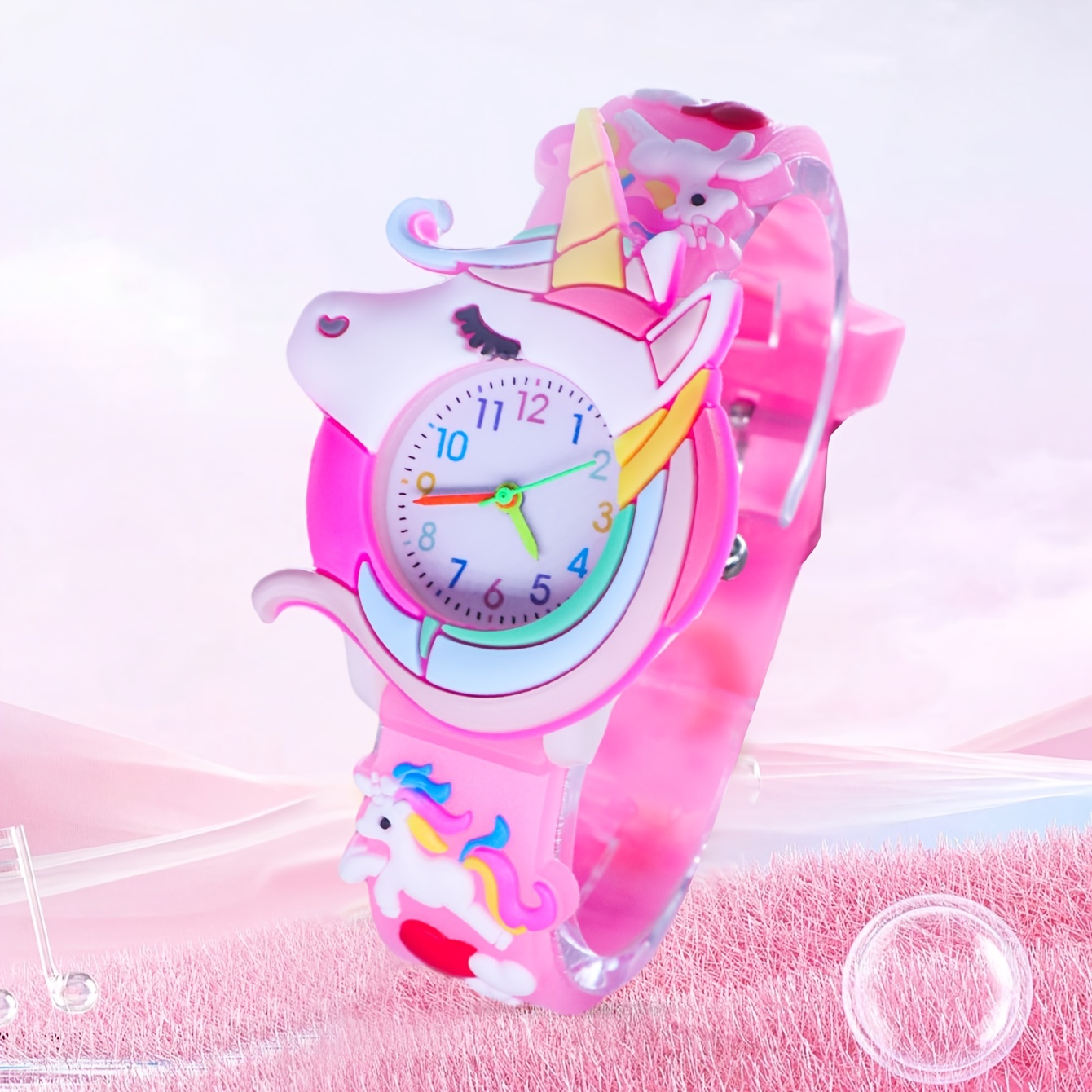 Reloj 3D unicornio para niñas, juguetes para niñas de 3, 4, 5, 6