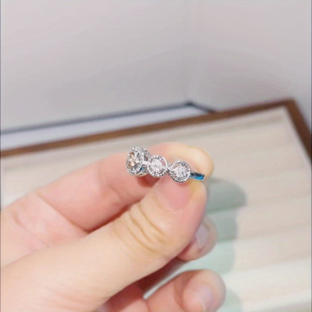 Cute Women's White Round Synthetic Zirconia Ring, Gift