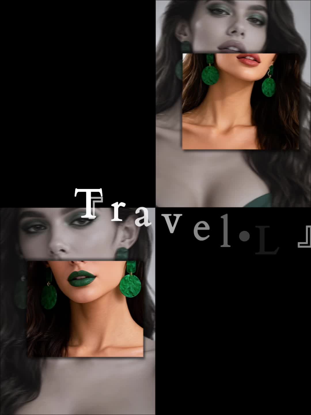 Modern Geometric Deep Green & Light Green Resin Earrings