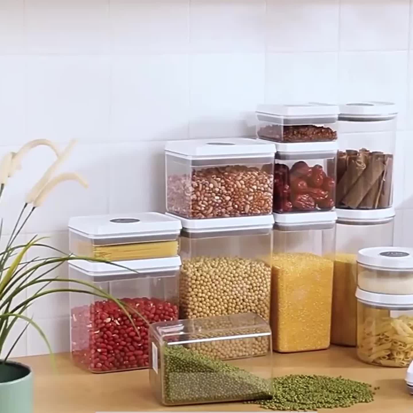 Airtight Food Storage Container With Lid, Kitchen Pantry Organization And  Storage, Dry Food Canisters For Cereal,pasta,flour,sugar, With Lables,  Marker, Dishwasher Safe, Glass Food Preservation Tank, Hand Wash, Home  Kitchen Supplies - Temu