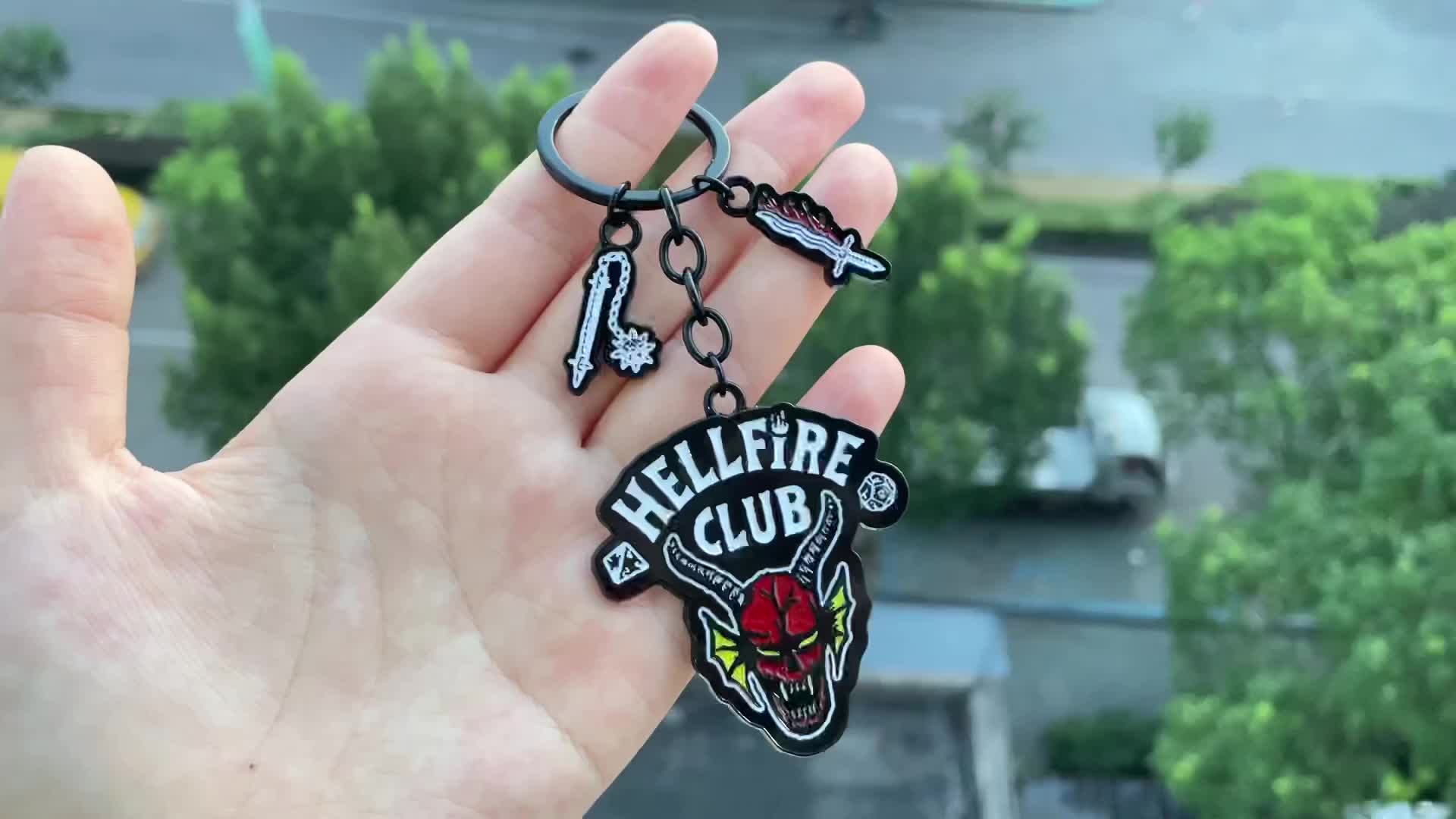 1pc Hellfire Club Bag Keychain Charm