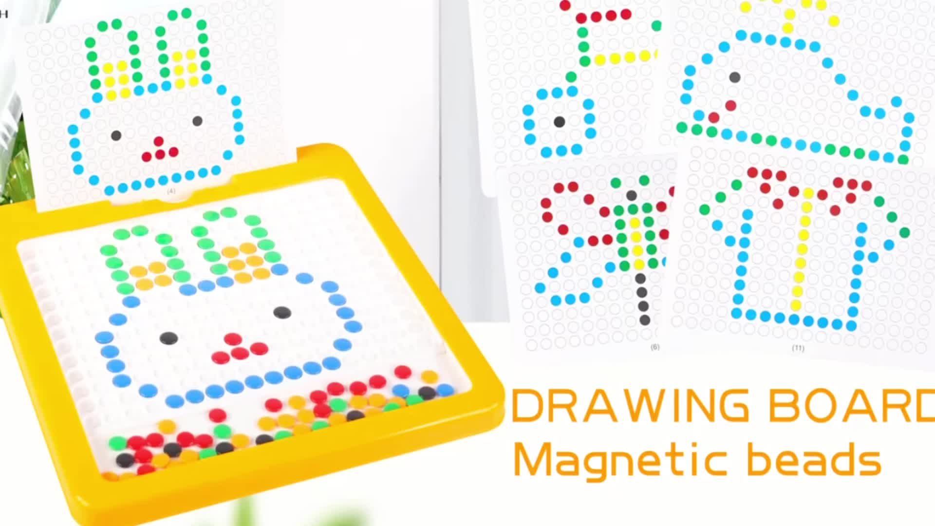 Magnetic Drawing Board for Toddlers &Kids Ages 4-8, Large Magnetic Dot Art  Board with Two Pens and Beads, Doodle Board Montessori Educational