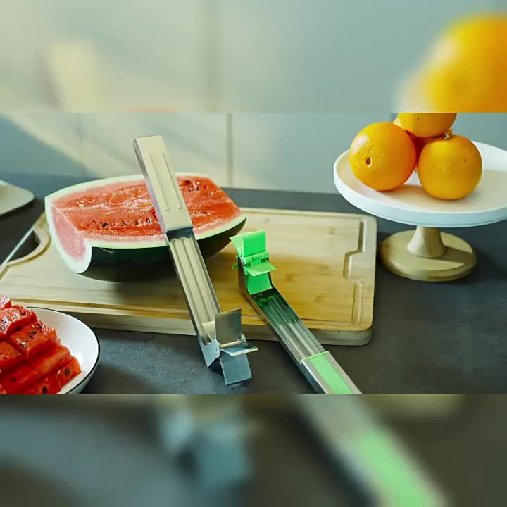 Safe Grip Fruit Cutter Safe Durable Watermelon Slicer Stainless Steel  Watermelon Slicer Comfortable Handle for Home