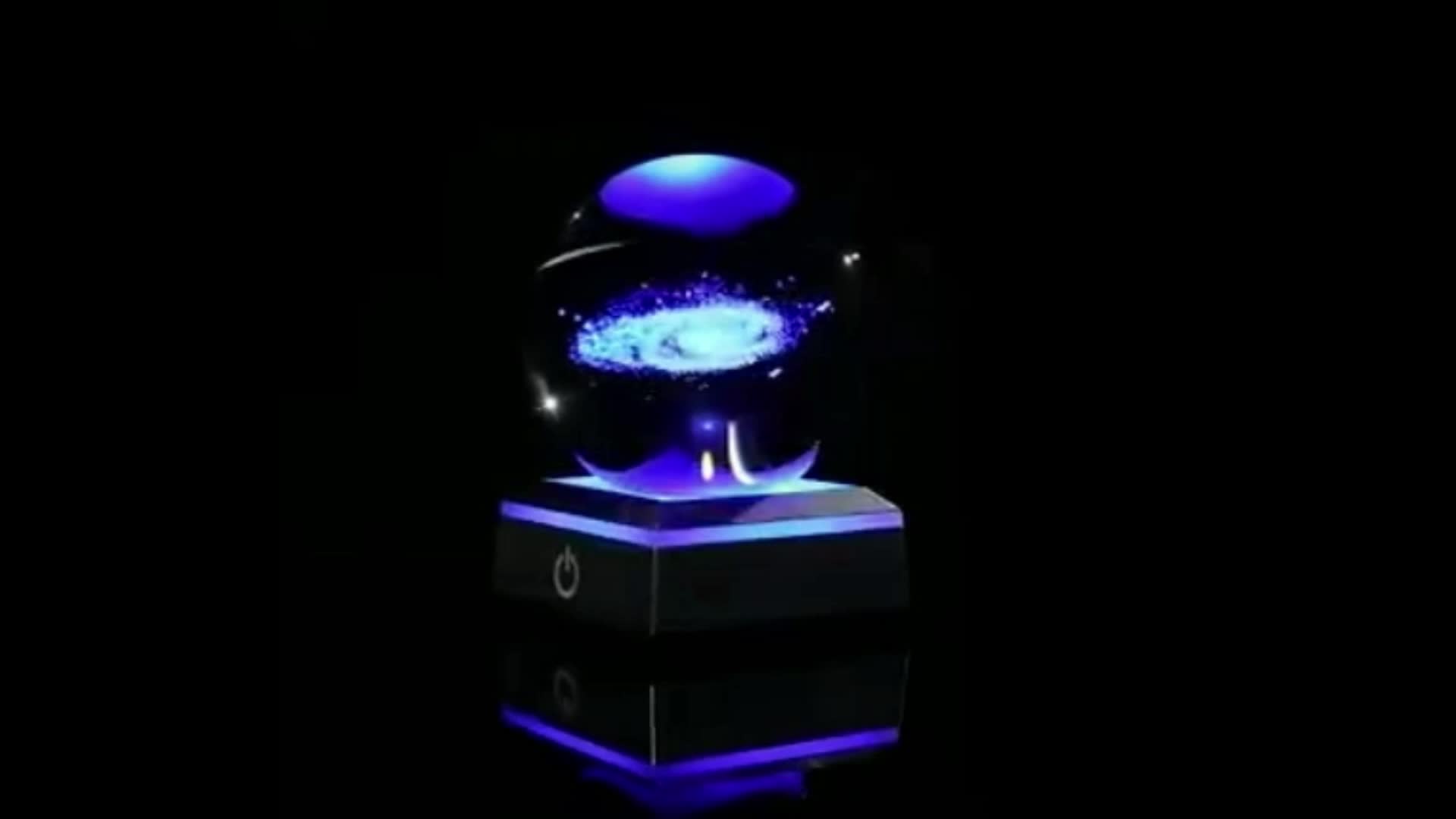 3d Galaxy Crystal Ball Multicolor Nightlight Decolamp, Christmas