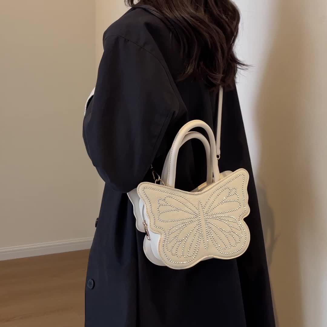 Mini Fashionable Clothes Shape Handbag With Butterfly Pattern