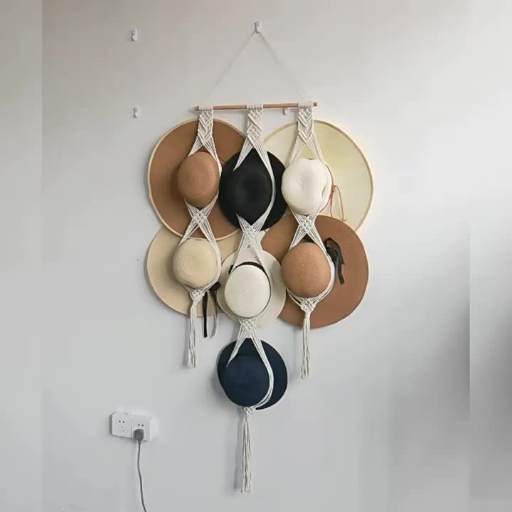 Macrame Hat Hangers Hat Storage Rack Wall Hanging Hat Holder - Temu Canada