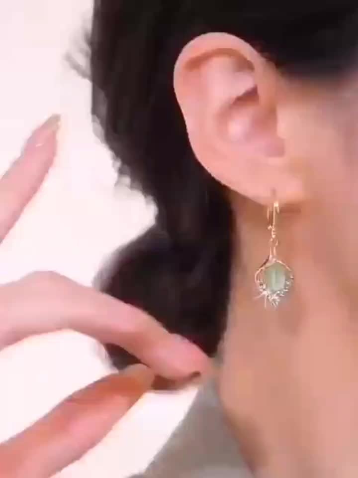 Women's Opal Water Drop Shape Earrings