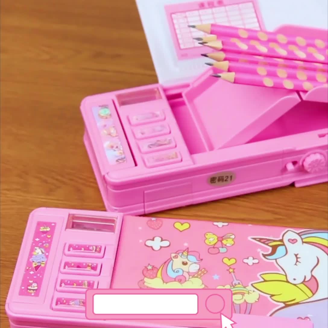 Multifunctional Stationery Box Smart Girl Password Lock - Temu