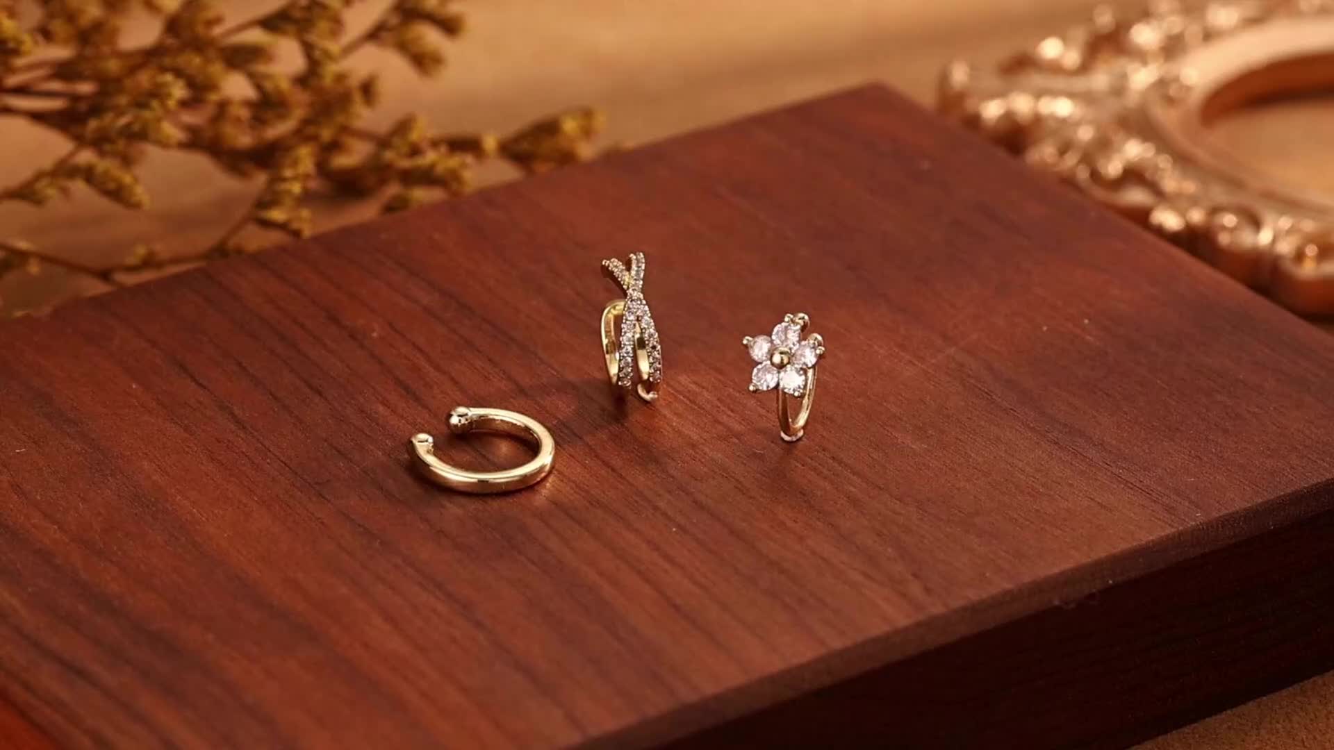 Women's Dainty Ear Cuffs Clip-On Earrings, Trendy Design