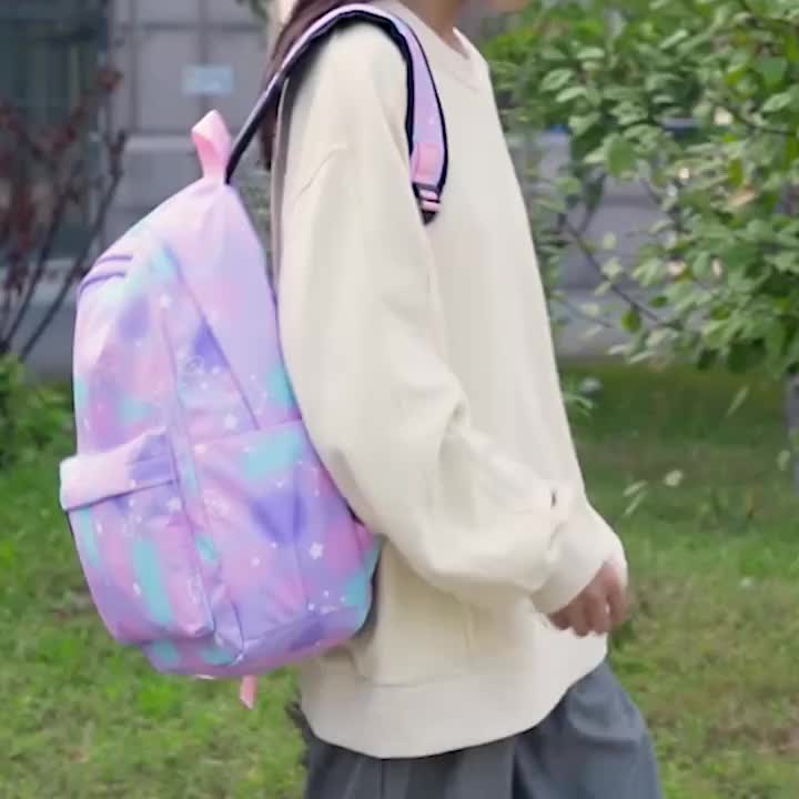 Kawaii Backpack Set Tie Dye Cartoon Pattern School Bag With - Temu