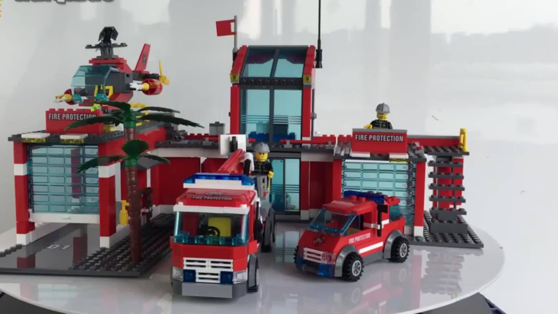 City Fire Station Model Building Blocks, Firefighter Truck