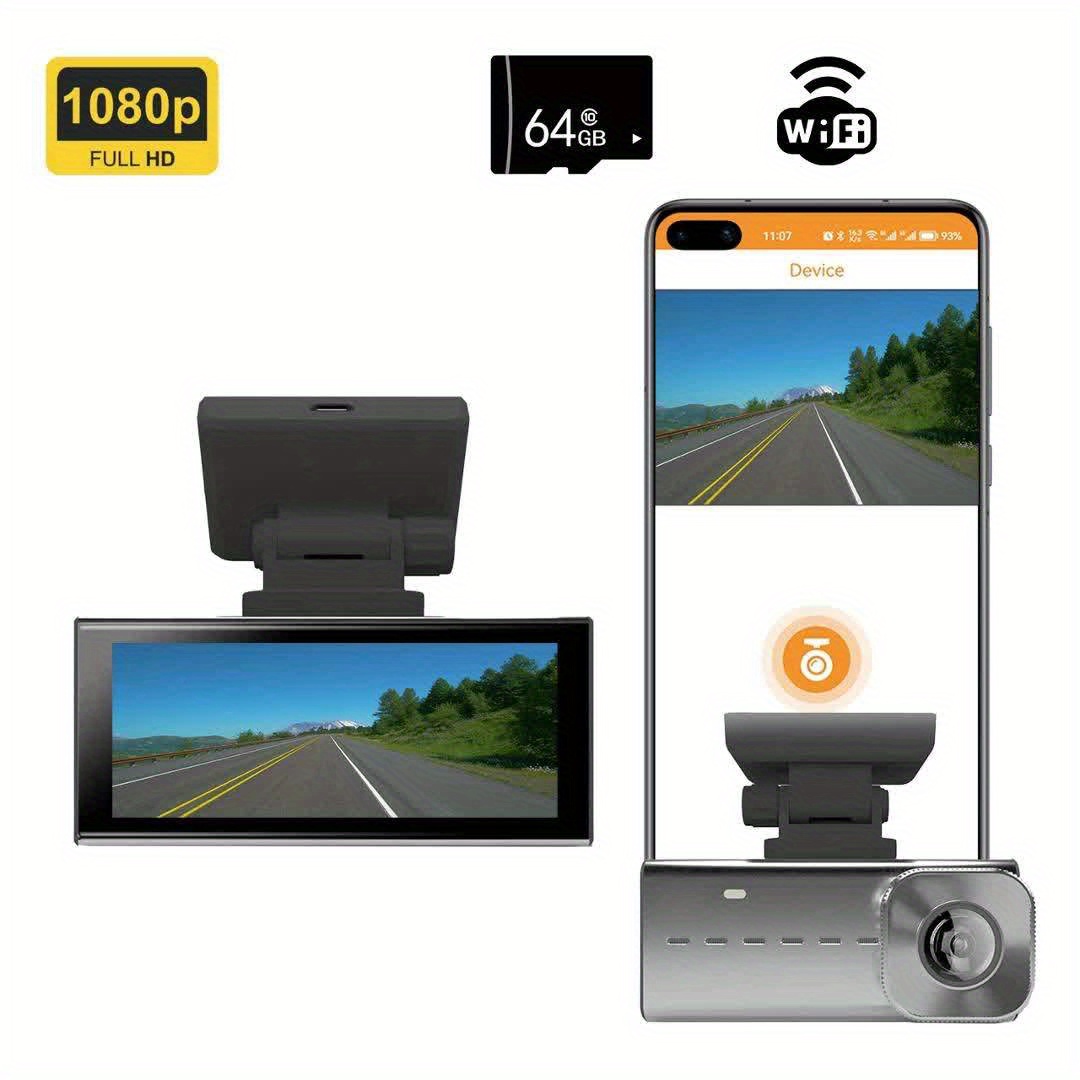 1080p Dash Cam, Cycle Recording, Wdr Hd Night Vision, G-sensor Emergency  Saving, 24 Hours Parking Surveillance With 64gb Card, Movable Universal -  Temu