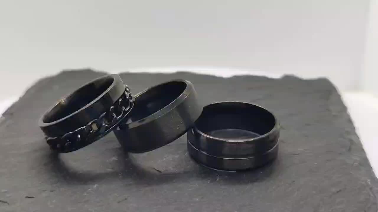 Masedy 9Pcs Rings for Men Stainless Steel Band Rings for Men Women Wedding  Promise Rings Anxiety Spinner Rings Set 8MM Size 7