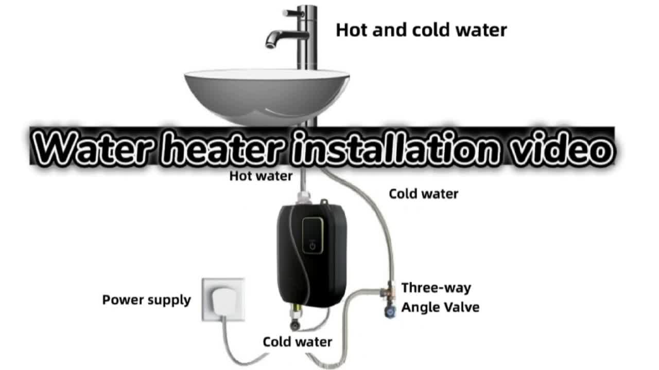 Calentador de agua sin tanque, mini calentador de agua eléctrico  instantáneo de 3000 W debajo del fregadero con pantalla LCD para lavado de  cocina en