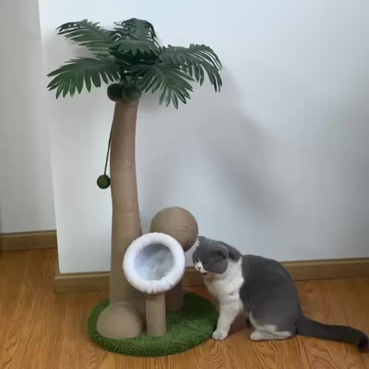 Cat Climbing Tree with Coconut Palm & Scratching Post
