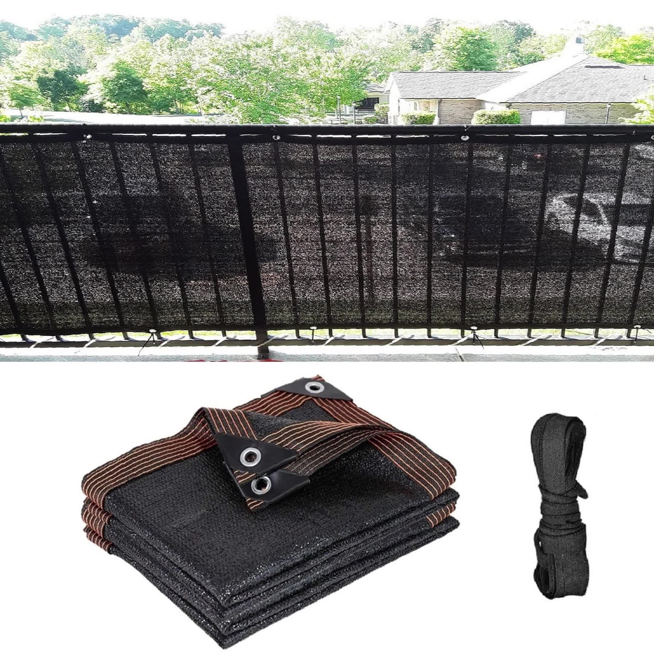 Black Balcony Privacy Screen Fence Cover Fence Covering 80% - Temu