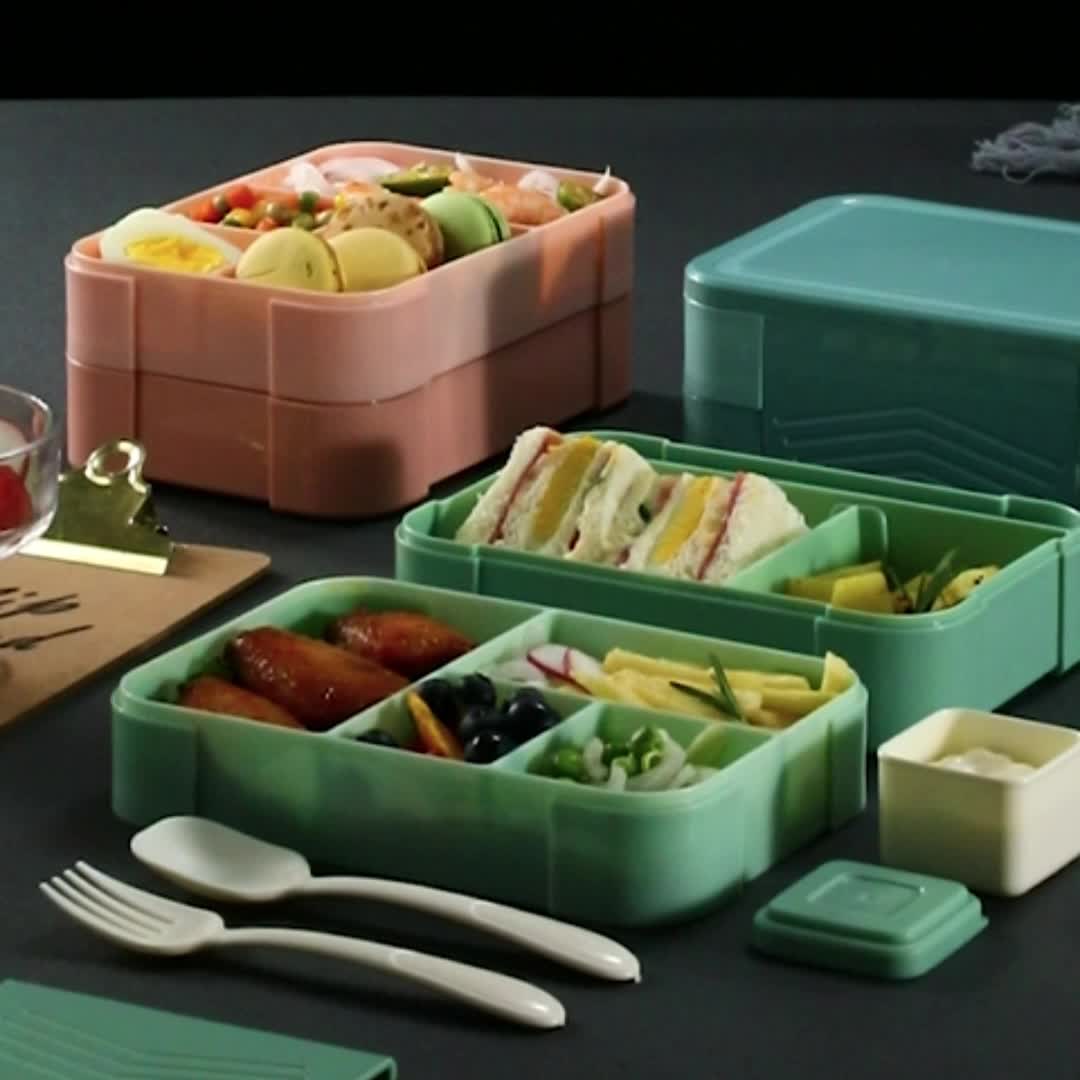 Lunch Box, Bento Box, 2 Tier And 6 Compartments Bento Lunch Box Adults,  Food Containers Lunchbox For Adults And Kids Work School - Temu